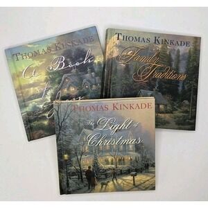 SET 3 Light Of Christmas, Family Traditions, Book Of Joy Hard By‎ Thomas Kinkade
